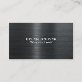 黒ブラシ仕上げ金属ステンレス鋼 名刺 (正面)