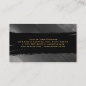 黒ブラシ付きストローク | グレーの抽象芸術背景 名刺 (裏面)
