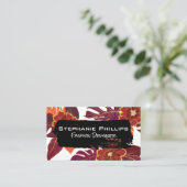 黒ブラシ |フローラルパターンデザイン 名刺 (スタンド正面)