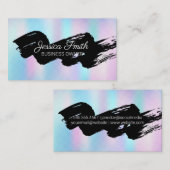 黒ブラシ |ホログラフィック勾配 名刺 (正面/裏面)