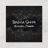 黒ブラシ |幾何学的パターン スクエア名刺 (正面)