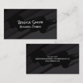 黒ブラシ |黒のパネル 名刺 (正面/裏面)