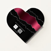 黒ブルゴーニュ瑪瑙の大理石グリッター名girl ノートブック (裏面)