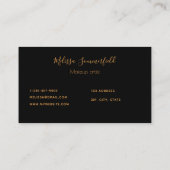 黒ブルゴーニュ花模様金ゴールドジオモノグラムエレガント 名刺 (裏面)