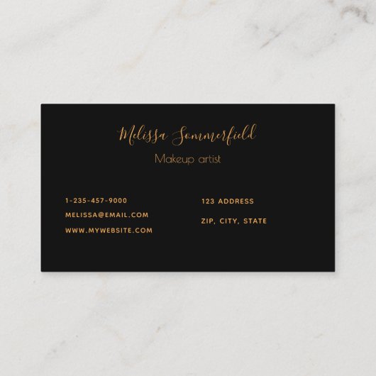 黒ブルゴーニュ花模様金ゴールドジオモノグラムエレガント 名刺 (裏面)