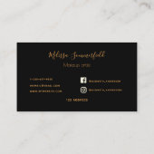 黒ブルゴーニュ花模様金ゴールドモノグラムSNS 名刺 (裏面)