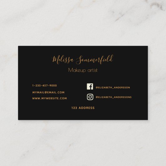 黒ブルゴーニュ花模様金ゴールドモノグラムSNS 名刺