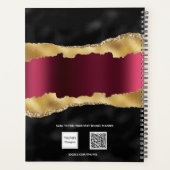 黒ブルゴーニュ金ゴールドの大理石名 プランナー手帳 (裏面)