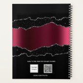 黒ブルゴーニュ銀アガート大理石グリッター2023 プランナー手帳 (裏面)