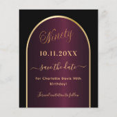 黒ブルゴーニュ90歳の誕生日の予算は日付を保存 チラシ (正面)