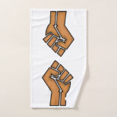 黒プライド拳の統一歴史の統一アフリカの茶色 バスタオルセット (ハンドタオル)