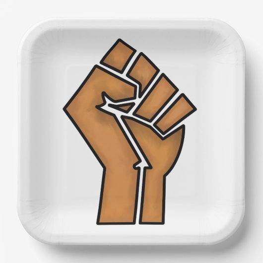 黒プライド拳の統一歴史の統一アフリカの茶色 ペーパープレート (正面)
