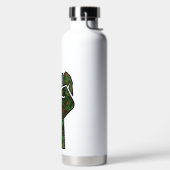 黒プライド赤い緑の拳パンアフリカ国旗の団結 ウォーターボトル (左面)