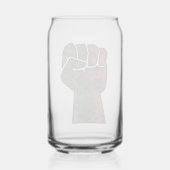 黒プライド赤い緑の拳パンアフリカ国旗の団結 ガラス缶 (裏面)