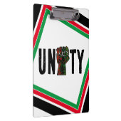 黒プライド赤い緑の拳パンアフリカ国旗の団結 クリップボード (右)