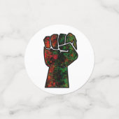 黒プライド赤い緑の拳パンアフリカ国旗の団結 コンフェッティ (スモール正面)