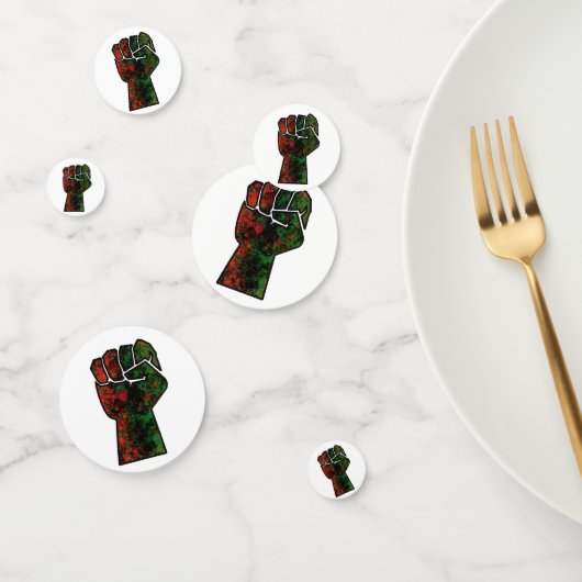 黒プライド赤い緑の拳パンアフリカ国旗の団結 コンフェッティ (グループ)