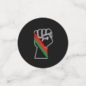 黒プライド赤い緑の拳パンアフリカ国旗の団結 コンフェッティ (スモール正面)