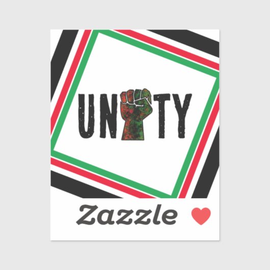 黒プライド赤い緑の拳パンアフリカ国旗の団結 シール (シート)