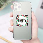 黒プライド赤い緑の拳パンアフリカ国旗の団結 シール (スマートフォン)