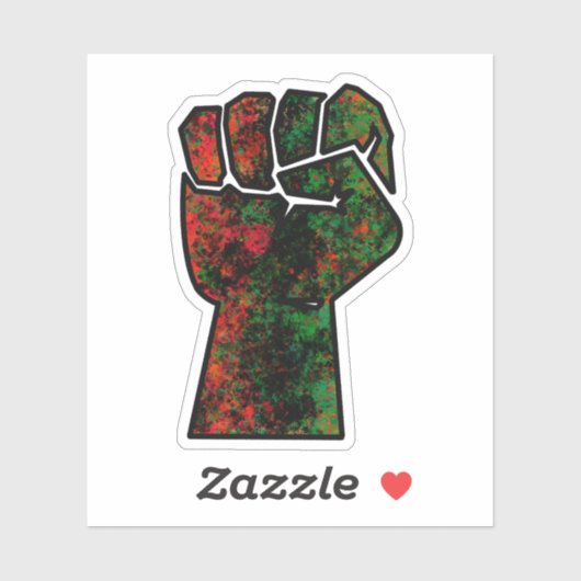 黒プライド赤い緑の拳パンアフリカ国旗の団結 シール (シート)