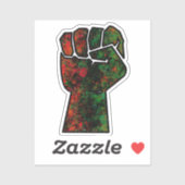 黒プライド赤い緑の拳パンアフリカ国旗の団結 シール (シート)