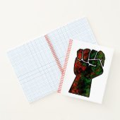 黒プライド赤い緑の拳パンアフリカ国旗の団結 ノートブック (内部)