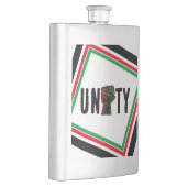 黒プライド赤い緑の拳パンアフリカ国旗の団結 フラスク (右)