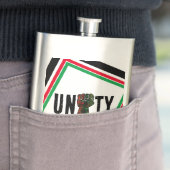 黒プライド赤い緑の拳パンアフリカ国旗の団結 フラスク (インサイチュ)