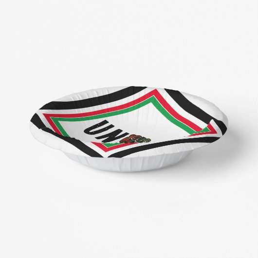 黒プライド赤い緑の拳パンアフリカ国旗の団結 ペーパーボウル (傾斜あり)