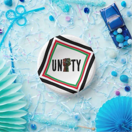 黒プライド赤い緑の拳パンアフリカ国旗の団結 ペーパーボウル (パーティー)