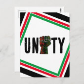 黒プライド赤い緑の拳パンアフリカ国旗の団結 ポストカード (正面/裏面)