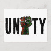 黒プライド赤い緑の拳パンアフリカ国旗の団結 ポストカード (正面)