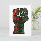 黒プライド赤い緑の拳パンアフリカ国旗の団結 招待状 (スタンド正面)