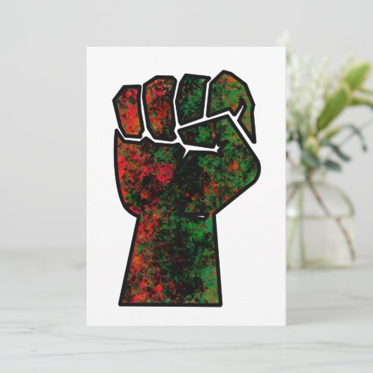 黒プライド赤い緑の拳パンアフリカ国旗の団結 招待状 (スタンド正面)