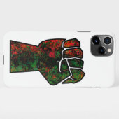 黒プライド赤い緑の拳パンアフリカ国旗の団結 iPhoneケース (裏面横)