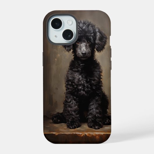 黒プードル iPhone 15ケース (裏面)