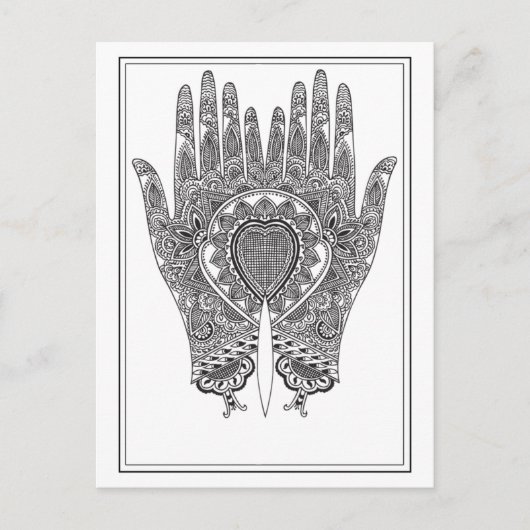 黒ヘナ手 ポストカード (正面)