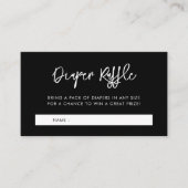 黒ベビーコンテンポラリーシャワーおむつラッフル エンクロージャーカード (正面)