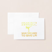 黒ベルト拒否 箔カード (封筒付き正面)