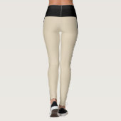 黒ベージュのストライプ名前をカスタムするエミリー レギンス (裏面)