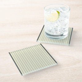 黒ベージュの垂直ストライプパターン ガラスコースター