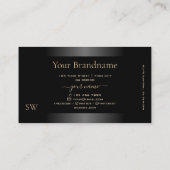 黒ベージュエレガントグラデーションとモノグラムモダン 名刺 (裏面)
