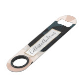 黒ベージュモダン幾何学的抽象芸術パターン スピード栓抜き (正面アングル)