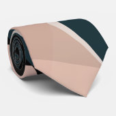 黒ベージュモダン幾何学的抽象芸術パターン ネクタイ (ロール)