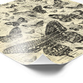 黒ベージュ、蝶、ヴィンテージ、みすぼらしいシック、パテ フォトプリント            (角)