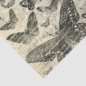 黒ベージュ、蝶、ヴィンテージ、みすぼらしいシック、パテ 薄葉紙 (詳細)