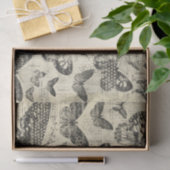 黒ベージュ、蝶、ヴィンテージ、みすぼらしいシック、パテ 薄葉紙 (ギフト)