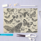 黒ベージュ、蝶、ヴィンテージ、みすぼらしいシック、パテ 薄葉紙 (クラフト)