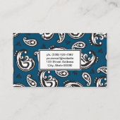 黒ペイズリー花柄 名刺 (裏面)